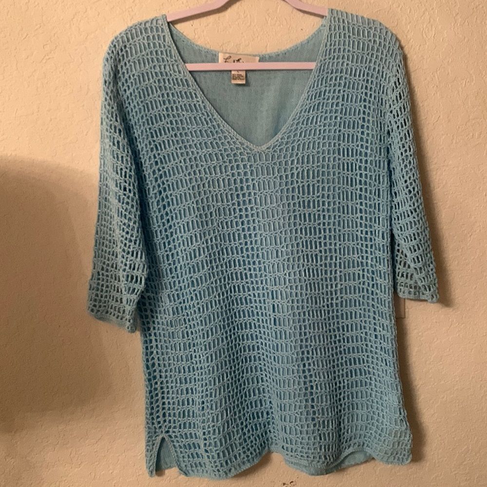 Frad Thomas Knitted V- Neck Short Sleeve Size L